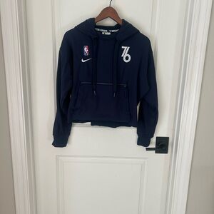 Nike Dry Fit NBA 75th Anniversary 76ers Navy Blue cropped hoodie